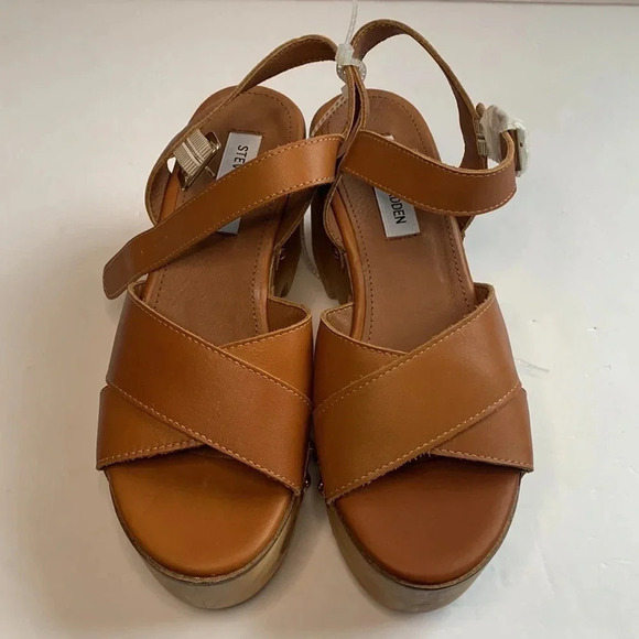 Steve Madden Platform Heel Wooden Studded New - Picture 3 of 10